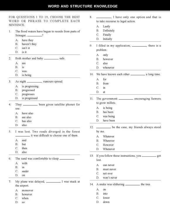 English Olympiad Class 9 - Sample question paper 11