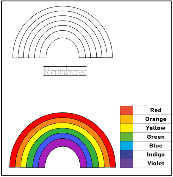 Download and print our free kindergarten worksheet on rainbow.