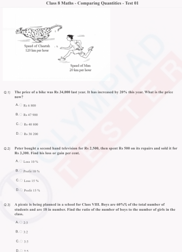 HOTS QUESTIONS - COMPARING QUANTITIES - CLASS 8 MATHS