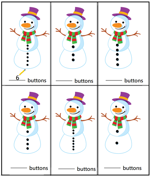 Download this winter kindergarten worksheet on snowman in PDF form.