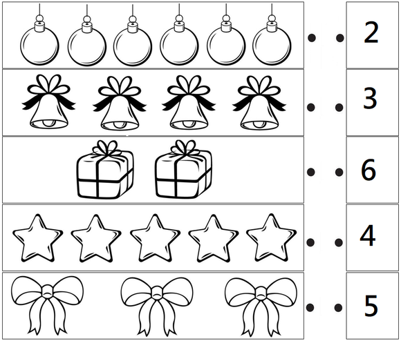 Download this free kindergarten Christmas worksheet for teachining math skills .