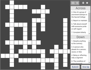 Online Crossword puzzle for English Vocabulary - 06