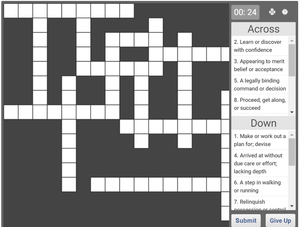 Online crossword puzzle for English Vocabulary - 05