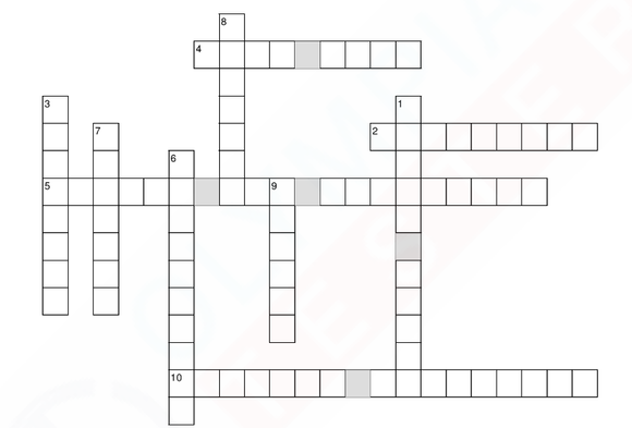 Grade 5 Science crossword puzzles - Work, Force and Energy