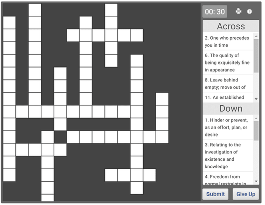 Daily online crossword puzzle 26 Jan 2019