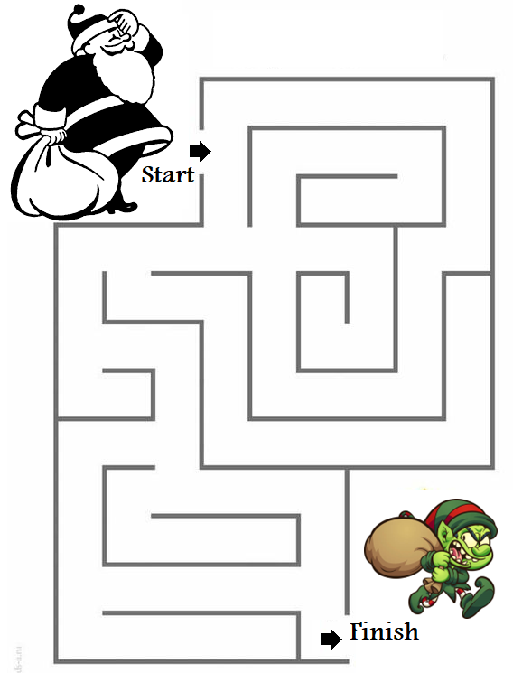 This is a free kindergaten worksheet on Christmas maze.
