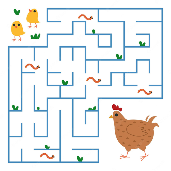 Free Kindergarten maze pdf worksheets - Animals