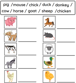 Free Kindergarten Worksheets - Animals 06
