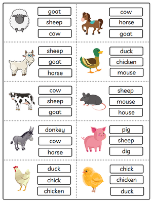 Free Kindergarten Worksheets- Animals 07