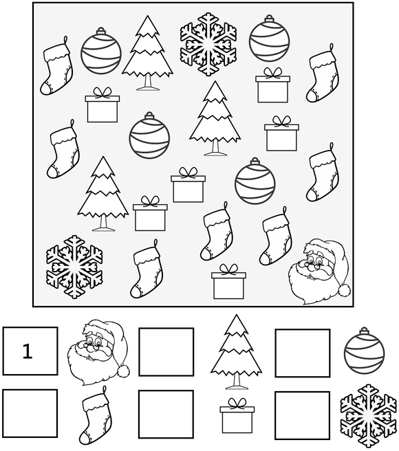 Download and print this free kindergarten Christmas worksheet in PDF format.