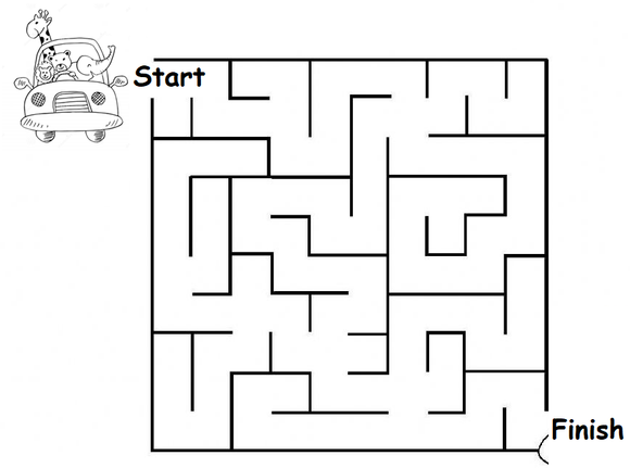 Download and print this kindergarten maze worksheet as PDF.