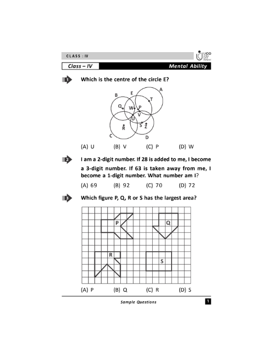 Official Class 4 UCO (Unified Cyber Olympiad) Sample Question Paper ...