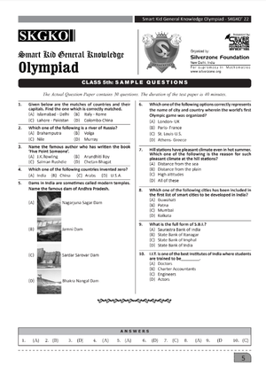 Download Class 5 SKGKO sample question paper