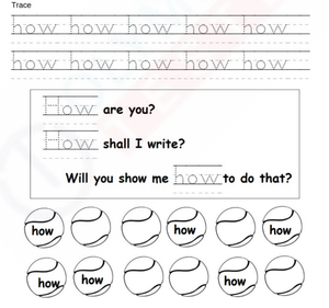 Mastering Sight Word "How" - Kindergarten Worksheet