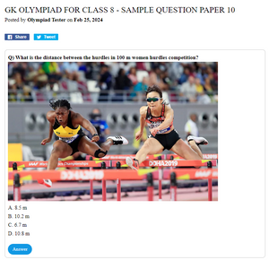 GK Olympiad for Class 8 - Sample question paper 10