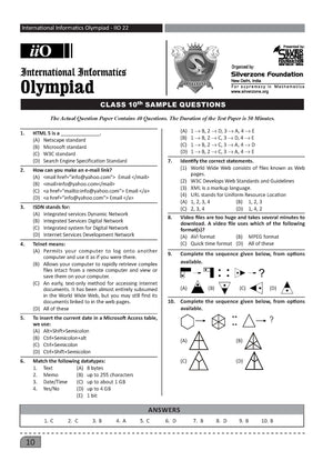 Cyber Olympiad Class 10 - Sample question paper 04
