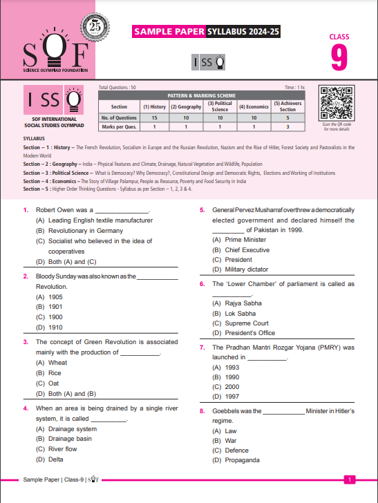 SOF ISSO sample papers for Class 9 | Olympiad tester
