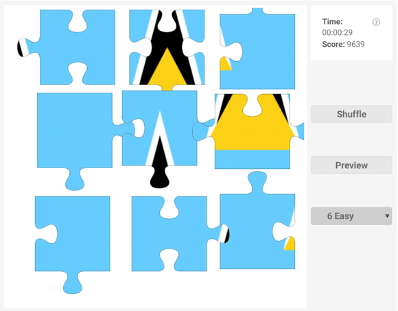 Online Jigsaw puzzle for kids - Country flag of Saint Lucia