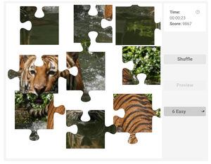 Indochinese Tiger Jigsaw Puzzle Game