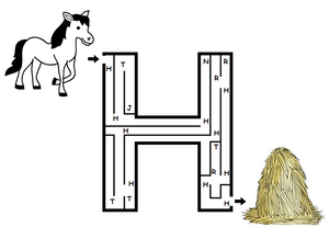 Kindergarten Maze Worksheet - Letter H