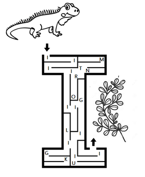 Kindergarten Maze Worksheet - Letter I