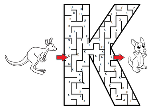 Kindergarten Maze Worksheet - Letter K