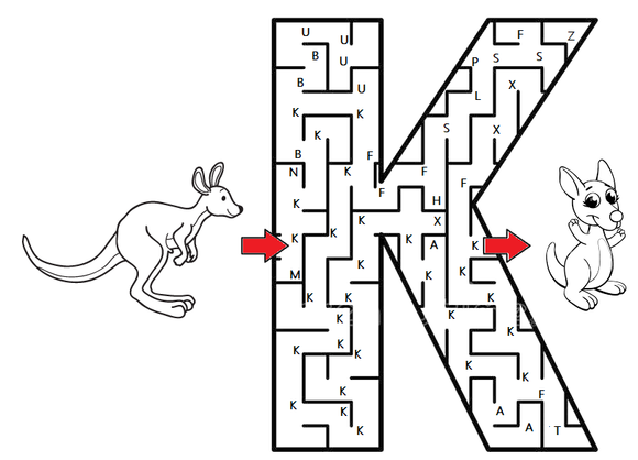 This is a kindergarten maze worksheet.