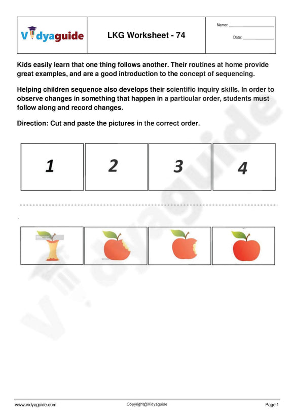 Download LKG Lower Kindergarten printable worksheets