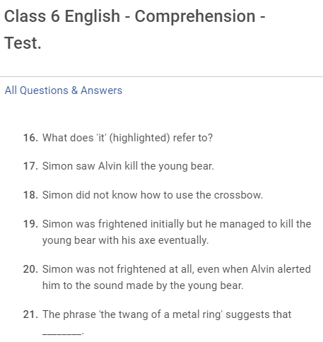 class 6 IEO practice test which is based on the syallbus of class 6 IEO and other english olympiads for class 6. This is a free practice test for english comprehension.
