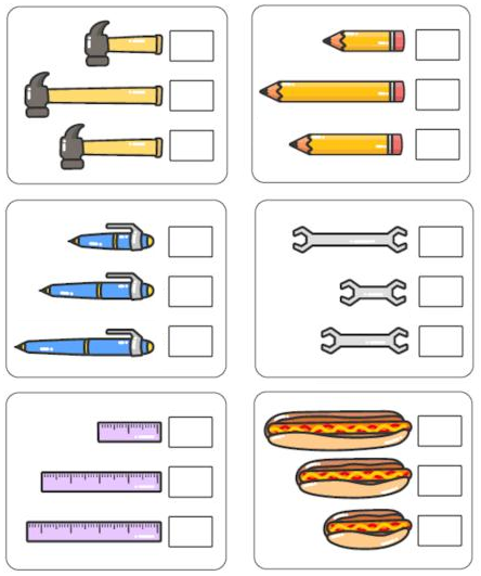 Download and print kindergarten math worksheets on measurements for kindergarten and preschool students.