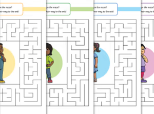 Free Kindergarten Maze pdf worksheets - Set 01