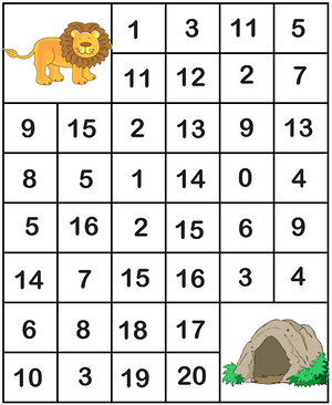 Number Sequence Maze - 11 to 20