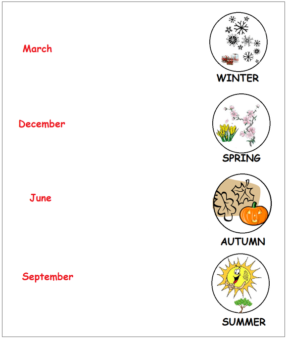 Download and print this free preschool worksheet on months and seasons.
