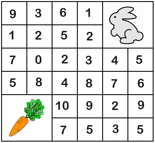 Download this number sequence maze worksheet for kindergarten and preschool children.