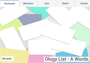 Ology words starting with A - Online flashcards