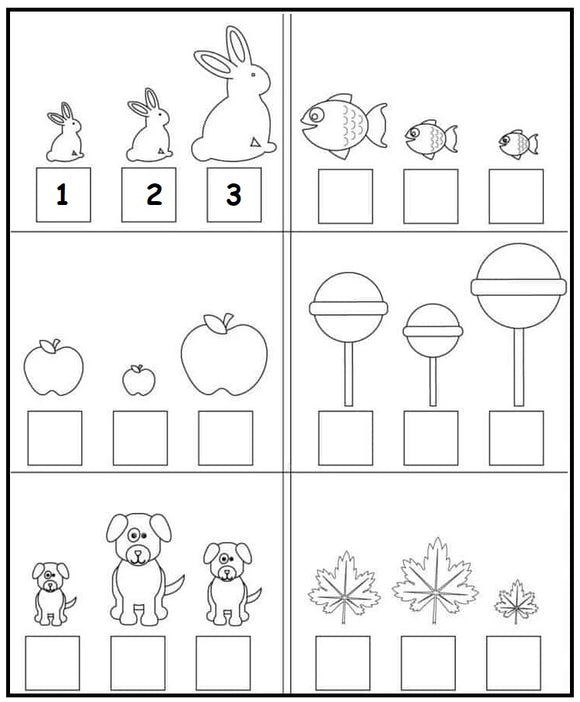 Download our kindergarten math worksheets in PDf format.