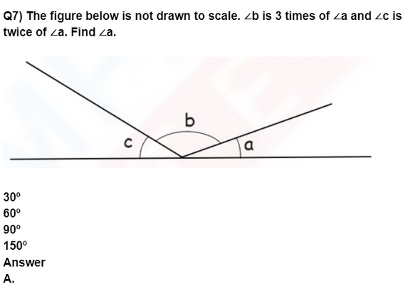 MCQs for Measurement of Angles - Class 5 Maths Worksheet