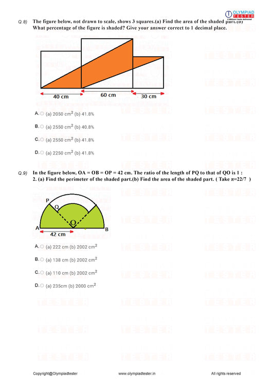 Class Maths - Perimeter and area - Worksheet 04