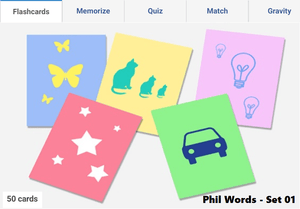 Online flashcards to learn Phil words - Set 01