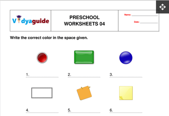 Free Printable Preschool worksheet - 04