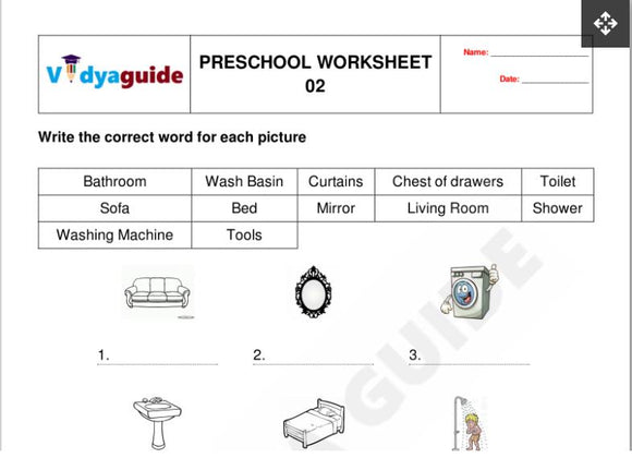 Free Printable Preschool worksheet - 02