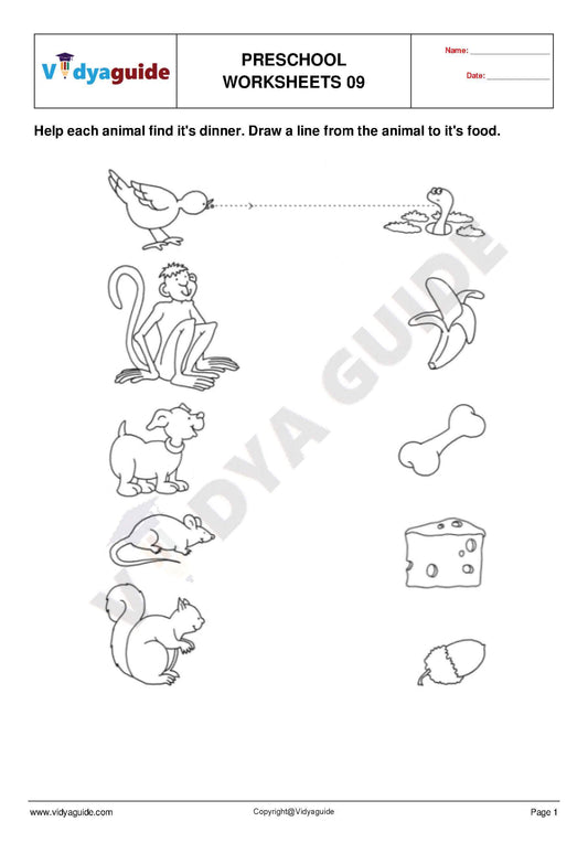 Free Printable Preschool worksheet - 09