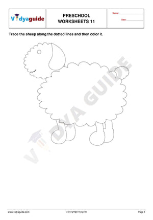 Free printable Preschool tracing worksheet - 11