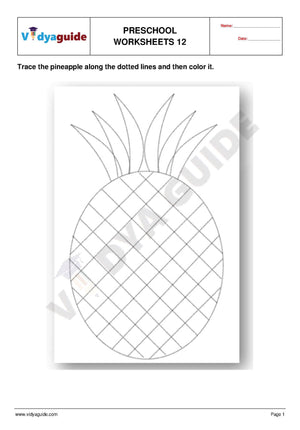 Free printable Preschool tracing worksheet - 12