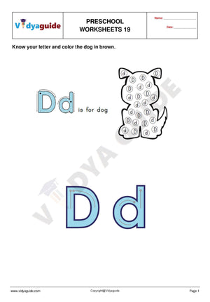Free Printable Preschool worksheet - 19, 20