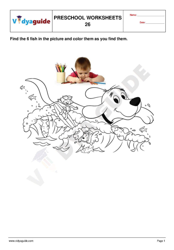 Free Printable Preschool worksheet - 26