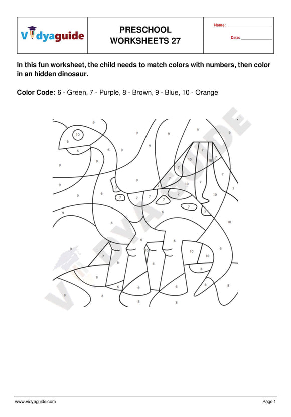 Free Printable Preschool worksheet - 27