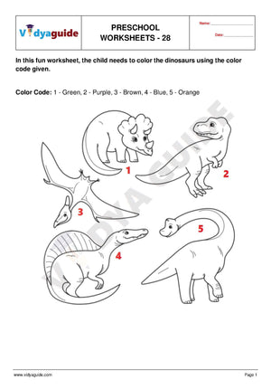 Free Printable Preschool worksheet - 28