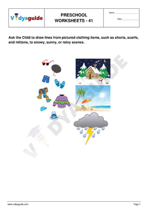 Free Printable Preschool worksheet - 41