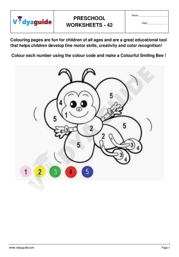 Free Printable Preschool worksheet - 42
